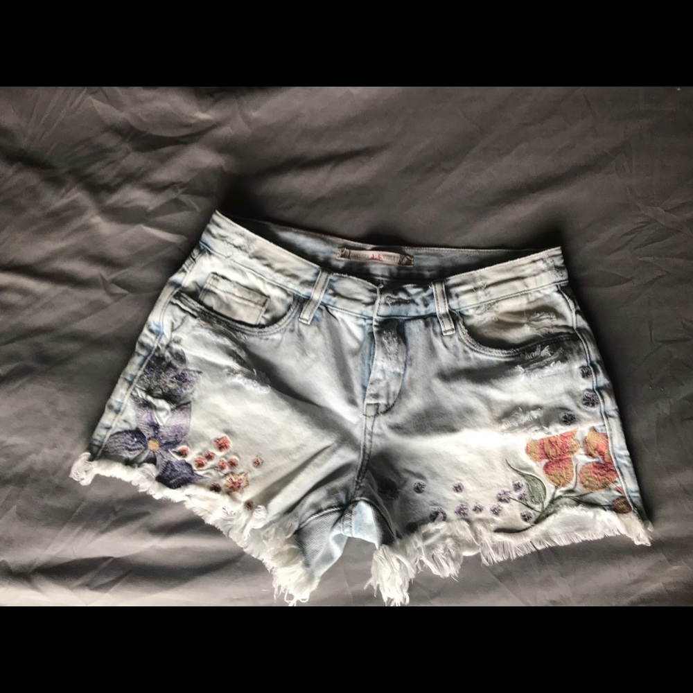 Chelsea & Violet Embroidered Denim Shorts